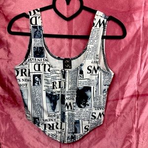 Newspaper designed Corset (tops)